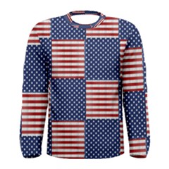 Red White Blue Stars And Stripes Men s Long Sleeve Tee