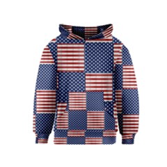 Red White Blue Stars And Stripes Kids  Pullover Hoodie