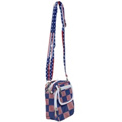 Red White Blue Stars And Stripes Shoulder Strap Belt Bag by yoursparklingshop