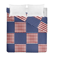 Red White Blue Stars And Stripes Duvet Cover Double Side (full/ Double Size) by yoursparklingshop