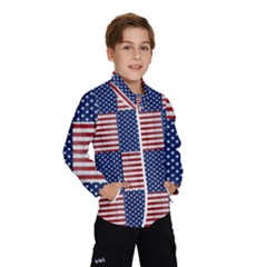 Red White Blue Stars And Stripes Kids  Windbreaker