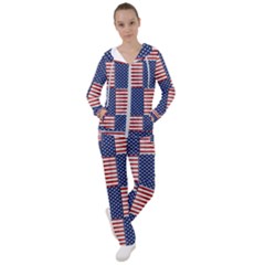 Red White Blue Stars And Stripes Women s Tracksuit by yoursparklingshop