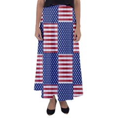 Red White Blue Stars And Stripes Flared Maxi Skirt by yoursparklingshop