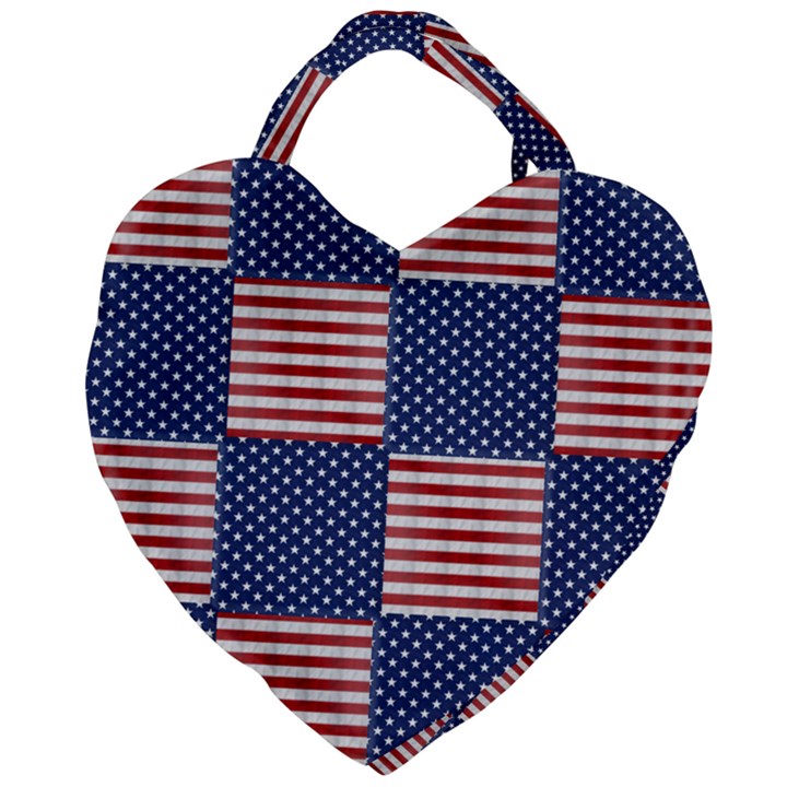 Red White Blue Stars And Stripes Giant Heart Shaped Tote