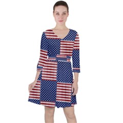 Red White Blue Stars And Stripes Ruffle Dress by yoursparklingshop