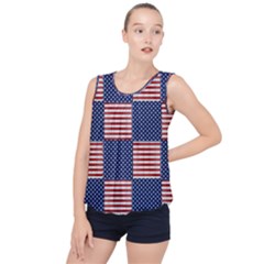 Red White Blue Stars And Stripes Bubble Hem Chiffon Tank Top by yoursparklingshop