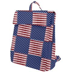 Red White Blue Stars And Stripes Flap Top Backpack by yoursparklingshop