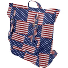 Red White Blue Stars And Stripes Buckle Up Backpack by yoursparklingshop