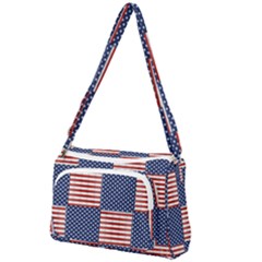 Red White Blue Stars And Stripes Front Pocket Crossbody Bag by yoursparklingshop