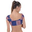 Red White Blue Stars And Stripes Cap Sleeve Ring Bikini Top View2