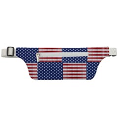 Red White Blue Stars And Stripes Active Waist Bag by yoursparklingshop