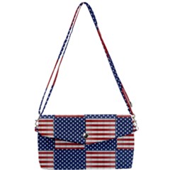 Red White Blue Stars And Stripes Removable Strap Clutch Bag by yoursparklingshop