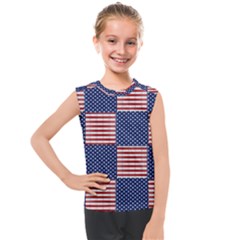 Red White Blue Stars And Stripes Kids  Mesh Tank Top by yoursparklingshop