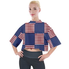 Red White Blue Stars And Stripes Mock Neck Tee by yoursparklingshop