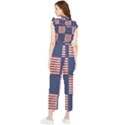 Red White Blue Stars And Stripes Women s Frill Top Jumpsuit View2