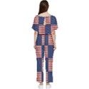 Red White Blue Stars And Stripes Batwing Lightweight Jumpsuit View2