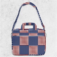 Red White Blue Stars And Stripes Macbook Pro Shoulder Laptop Bag  by yoursparklingshop