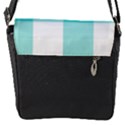 Turquoise And White Buffalo Check Flap Closure Messenger Bag (S) View1