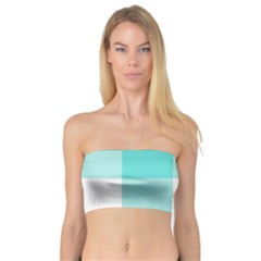 Turquoise And White Buffalo Check Bandeau Top by yoursparklingshop