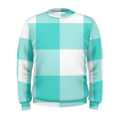 Turquoise And White Buffalo Check Men s Sweatshirt