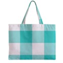 Turquoise And White Buffalo Check Zipper Mini Tote Bag View1