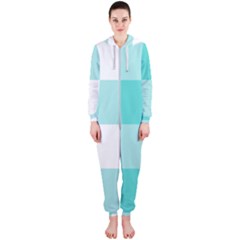 Turquoise And White Buffalo Check Hooded Jumpsuit (ladies)  by yoursparklingshop