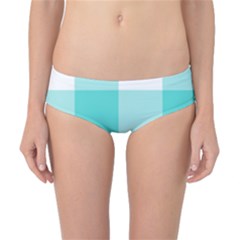 Turquoise And White Buffalo Check Classic Bikini Bottoms by yoursparklingshop