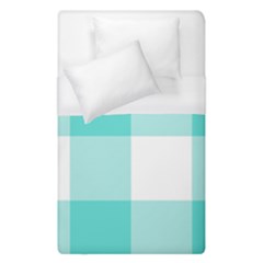 Turquoise And White Buffalo Check Duvet Cover (single Size) by yoursparklingshop