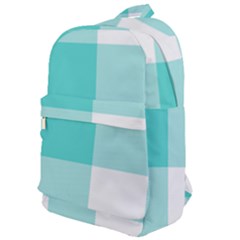 Turquoise And White Buffalo Check Classic Backpack by yoursparklingshop