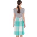 Turquoise And White Buffalo Check Midi Beach Skirt View2