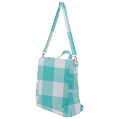 Turquoise And White Buffalo Check Crossbody Backpack by yoursparklingshop