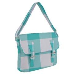 Turquoise And White Buffalo Check Buckle Messenger Bag by yoursparklingshop