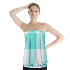 Turquoise And White Buffalo Check Strapless Top by yoursparklingshop