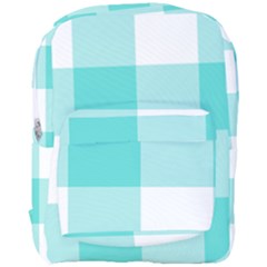 Turquoise And White Buffalo Check Full Print Backpack by yoursparklingshop