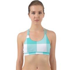 Turquoise And White Buffalo Check Back Web Sports Bra by yoursparklingshop