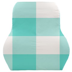 Turquoise And White Buffalo Check Car Seat Back Cushion 