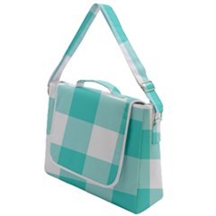 Turquoise And White Buffalo Check Box Up Messenger Bag by yoursparklingshop