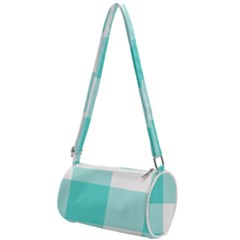 Turquoise And White Buffalo Check Mini Cylinder Bag by yoursparklingshop