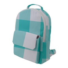 Turquoise And White Buffalo Check Flap Pocket Backpack (large) by yoursparklingshop