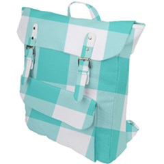 Turquoise And White Buffalo Check Buckle Up Backpack by yoursparklingshop