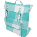 Turquoise And White Buffalo Check Buckle Up Backpack View1