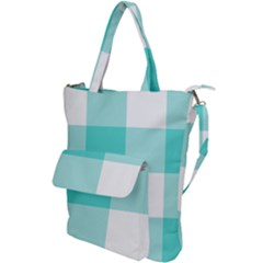 Turquoise And White Buffalo Check Shoulder Tote Bag by yoursparklingshop