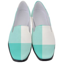 Turquoise And White Buffalo Check Women s Classic Loafer Heels by yoursparklingshop