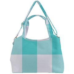 Turquoise And White Buffalo Check Double Compartment Shoulder Bag by yoursparklingshop