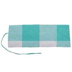 Turquoise And White Buffalo Check Roll Up Canvas Pencil Holder (s) by yoursparklingshop