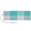 Turquoise And White Buffalo Check Roll Up Canvas Pencil Holder (M) View1