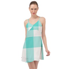 Turquoise And White Buffalo Check Summer Time Chiffon Dress by yoursparklingshop