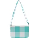 Turquoise And White Buffalo Check Double Gusset Crossbody Bag View2