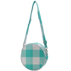 Turquoise And White Buffalo Check Crossbody Circle Bag by yoursparklingshop