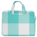 Turquoise And White Buffalo Check MacBook Pro Double Pocket Laptop Bag View1